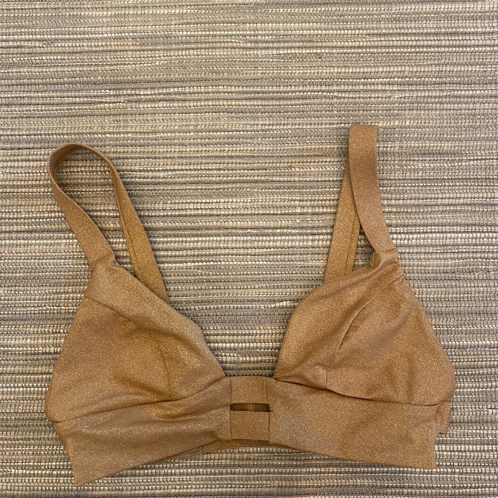 PQ gold triangle bikini top